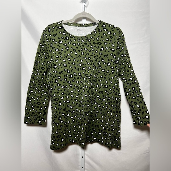 Kim Rogers Green Leopard Print Women's Top - Picture 1 of 3